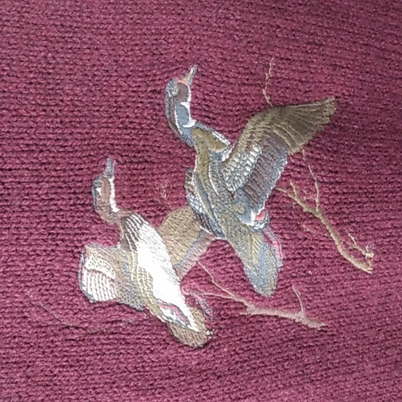 Vintage Montana Woolen Shop Embroidered Geese Wool Sweater - Picture 2 of 4